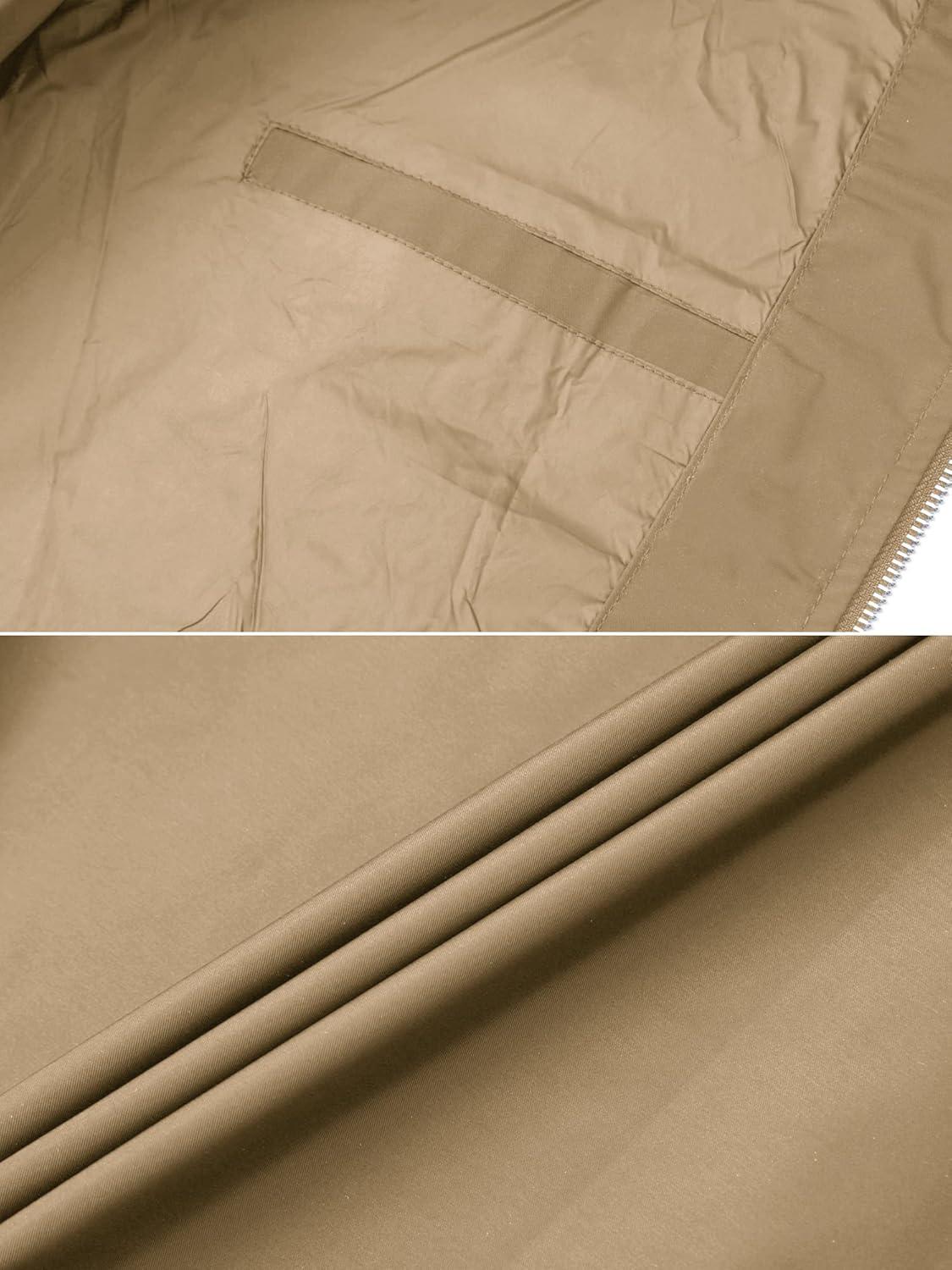 imageTACVASEN Mens Bomber Jacket Lightweight Casual Spring Fall Windbreaker Zip Up Coat with Pocket01 Khaki