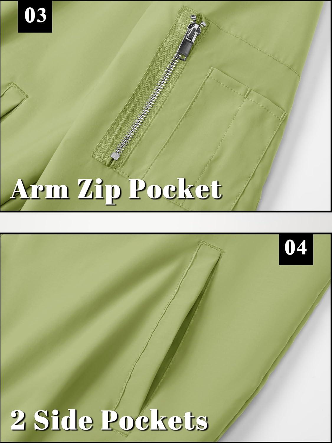 imageTACVASEN Mens Bomber Jacket Lightweight Casual Spring Fall Windbreaker Zip Up Coat with Pocket01 Olive Green