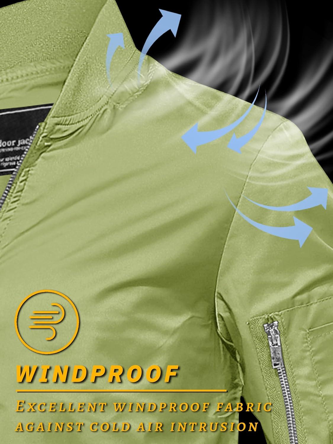 imageTACVASEN Mens Bomber Jacket Lightweight Casual Spring Fall Windbreaker Zip Up Coat with Pocket01 Olive Green