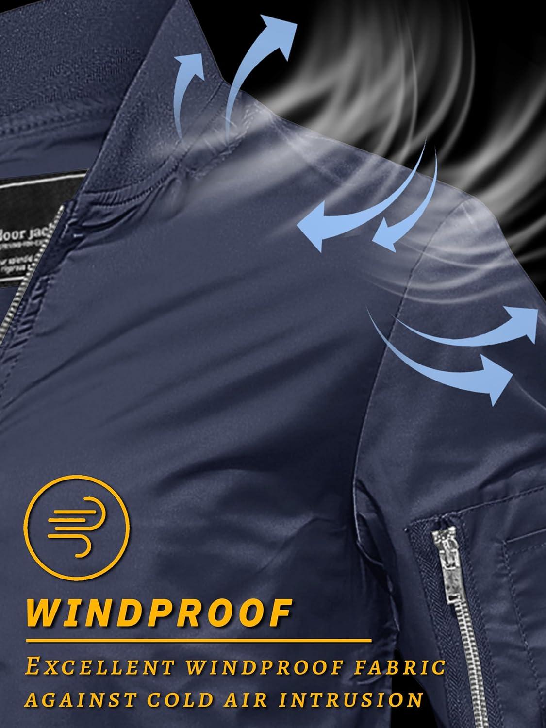 imageTACVASEN Mens Bomber Jacket Lightweight Casual Spring Fall Windbreaker Zip Up Coat with Pocket02 Navy