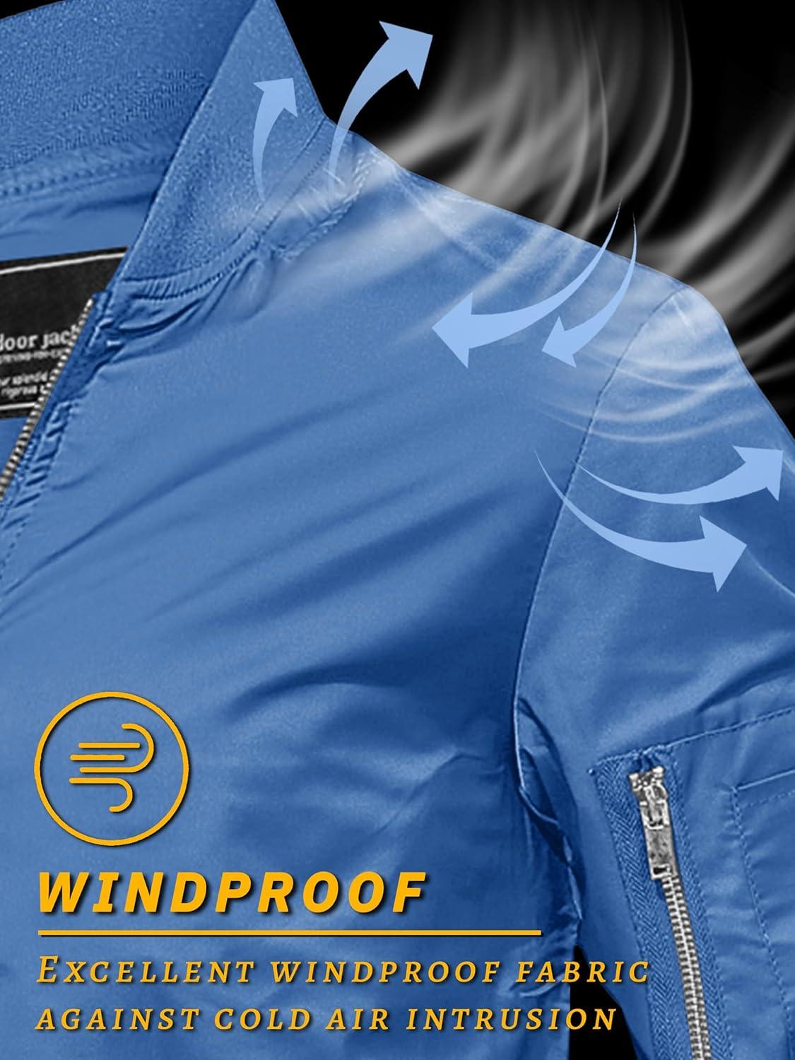 imageTACVASEN Mens Bomber Jacket Lightweight Casual Spring Fall Windbreaker Zip Up Coat with Pocket02 Royal Blue