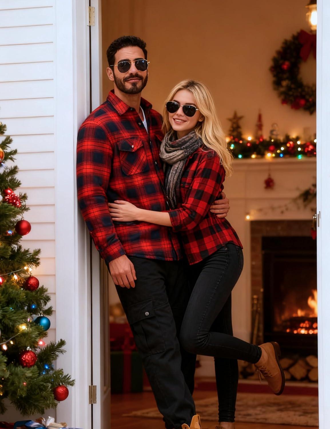 imageTACVASEN Mens Flannel Shirt Quilted Lined Theraml Winter Coat Button Down Insulated Flannel Shirts Jacket00 Orange