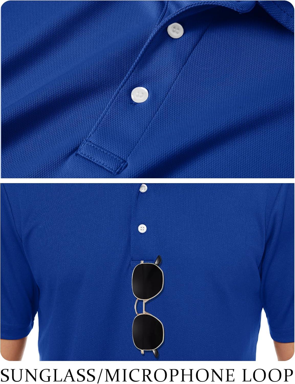 imageTACVASEN Mens Golf Shirt Dry Fit Mens Polo Shirts Short Sleeve Performance Golf Polos for Men with Collar Work Shirts22dark Blue