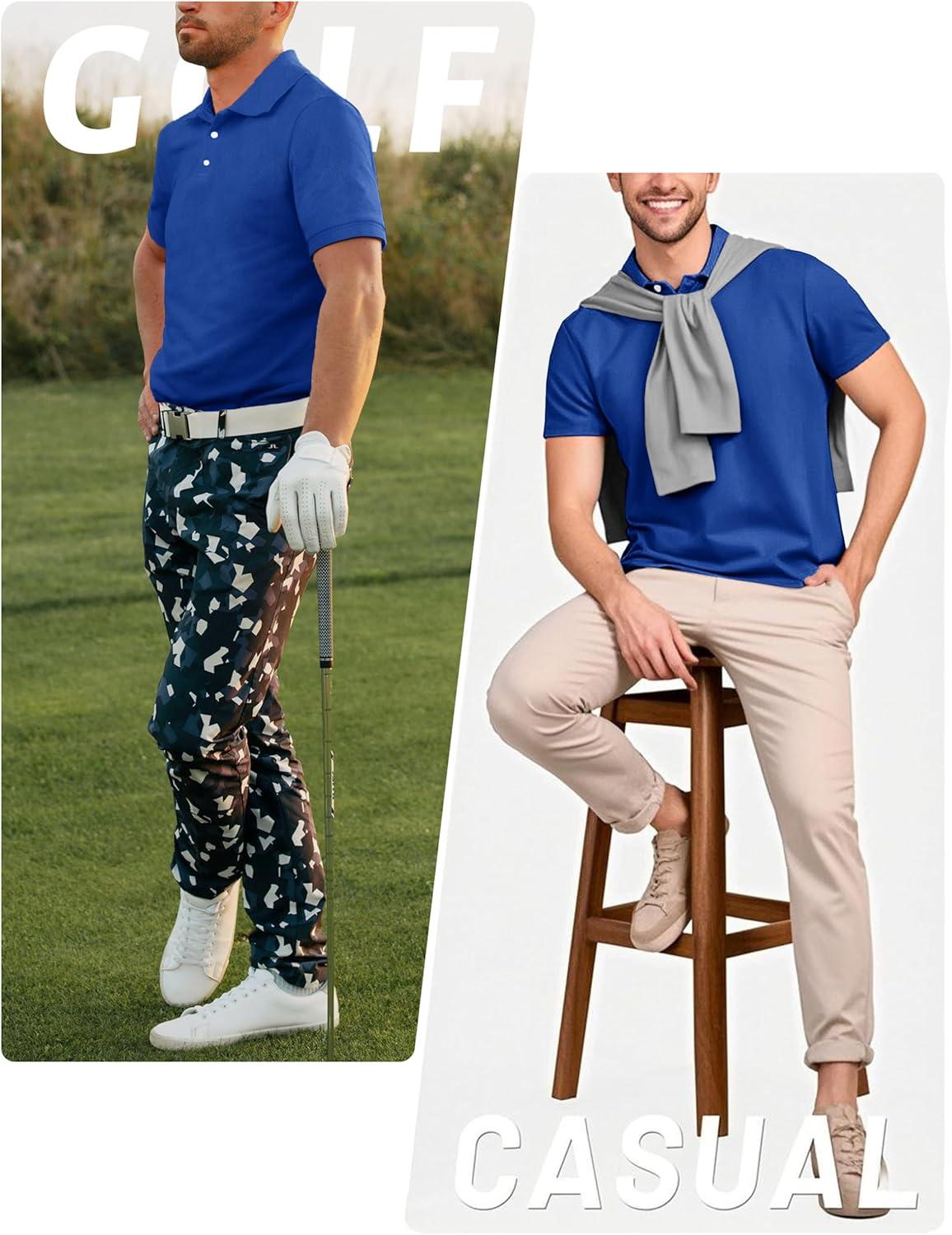 imageTACVASEN Mens Golf Shirt Dry Fit Mens Polo Shirts Short Sleeve Performance Golf Polos for Men with Collar Work Shirts22dark Blue