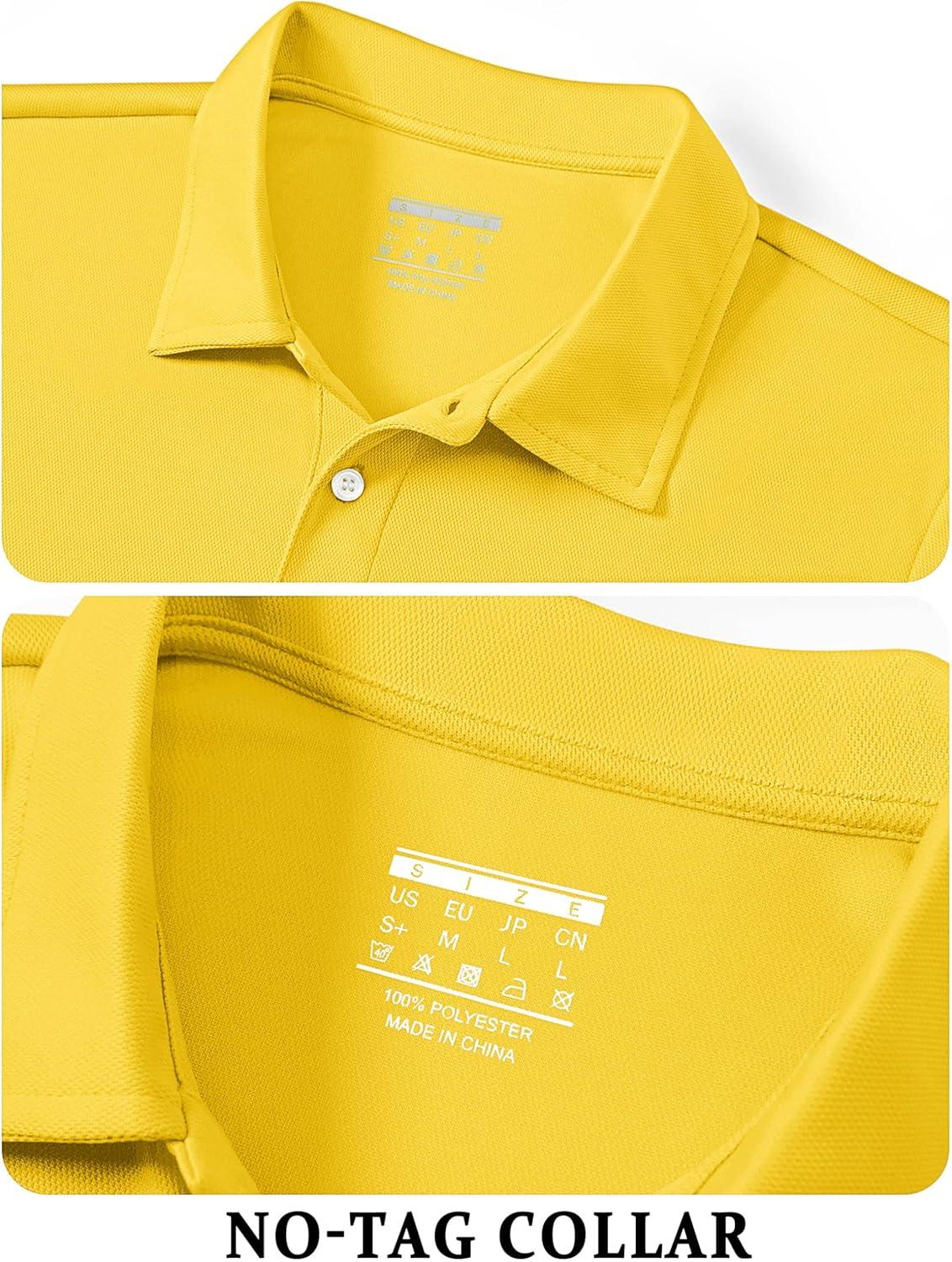 imageTACVASEN Mens Golf Shirt Dry Fit Mens Polo Shirts Short Sleeve Performance Golf Polos for Men with Collar Work Shirts23yellow