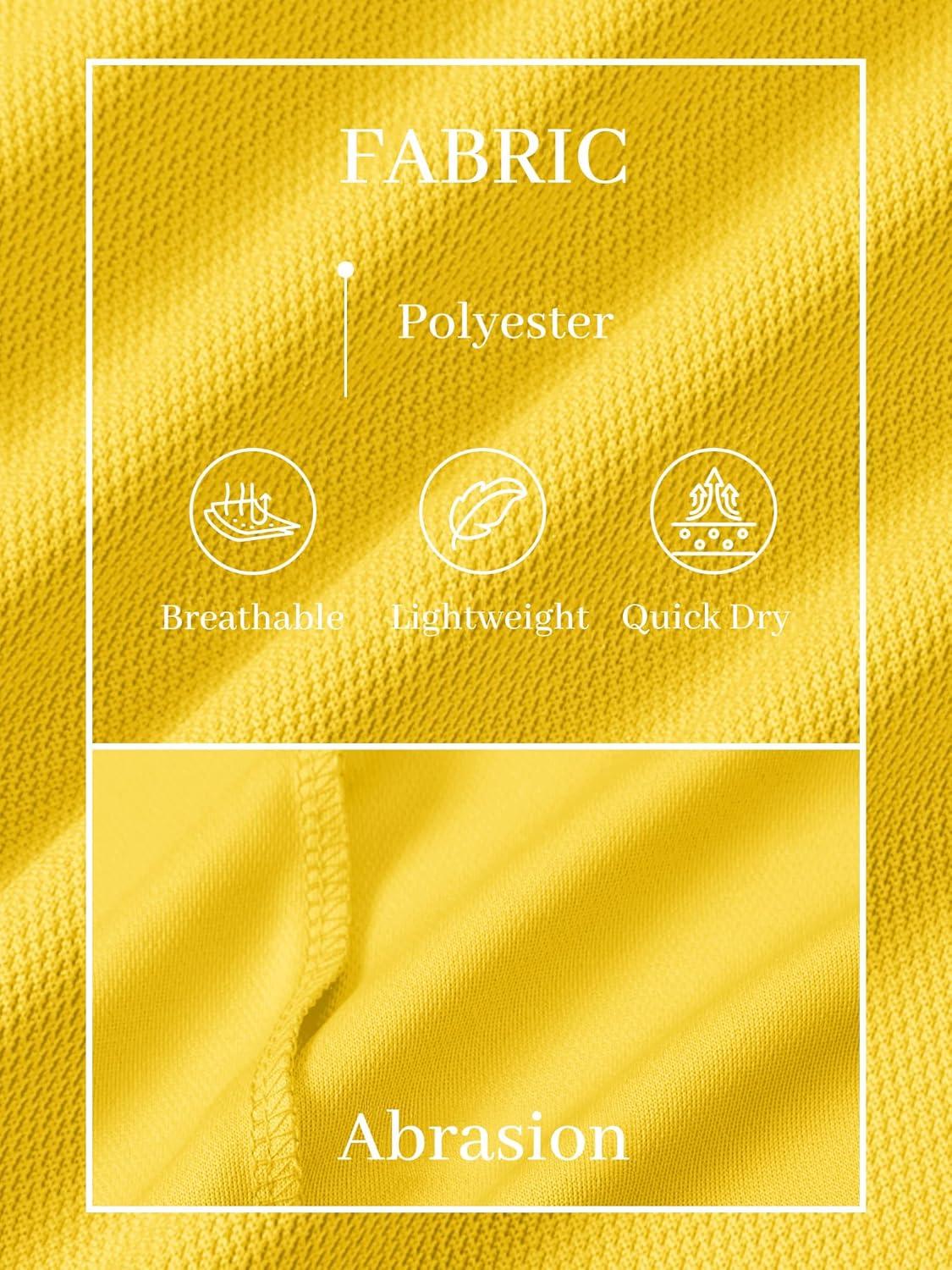 imageTACVASEN Mens Golf Shirt Dry Fit Mens Polo Shirts Short Sleeve Performance Golf Polos for Men with Collar Work Shirts23yellow