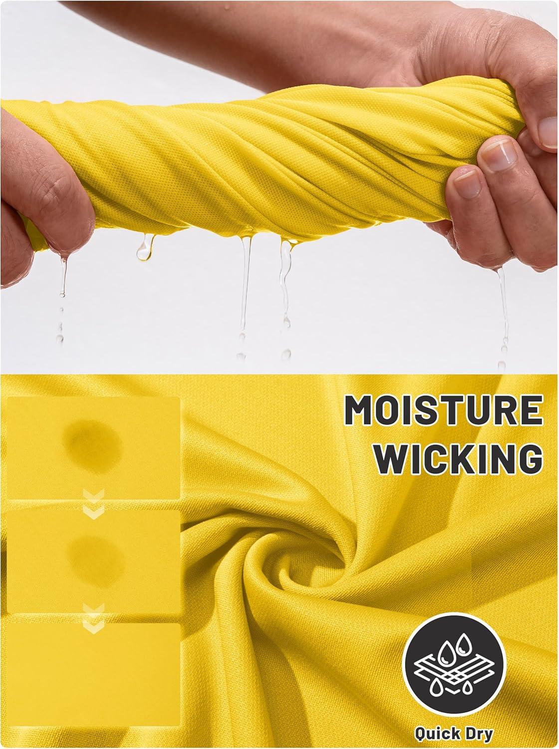 imageTACVASEN Mens Golf Shirt Dry Fit Mens Polo Shirts Short Sleeve Performance Golf Polos for Men with Collar Work Shirts23yellow