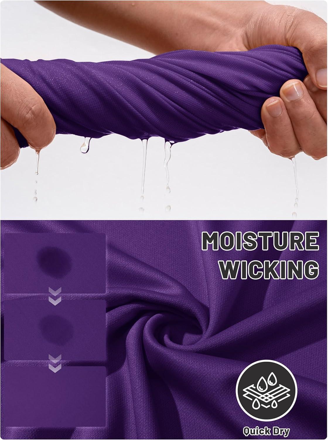 imageTACVASEN Mens Golf Shirt Dry Fit Mens Polo Shirts Short Sleeve Performance Golf Polos for Men with Collar Work Shirts24purple