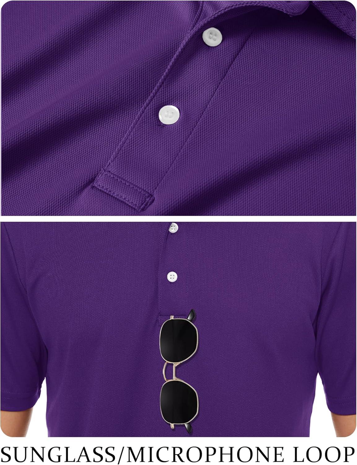 imageTACVASEN Mens Golf Shirt Dry Fit Mens Polo Shirts Short Sleeve Performance Golf Polos for Men with Collar Work Shirts24purple