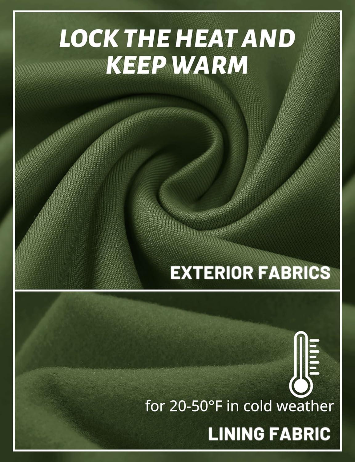 imageTACVASEN Mens Hoodies Fleece Lined Pullover Athletic Waterresistant Casual Workout Midweight Sweatshirts Kangaroo PocketsArmygreen