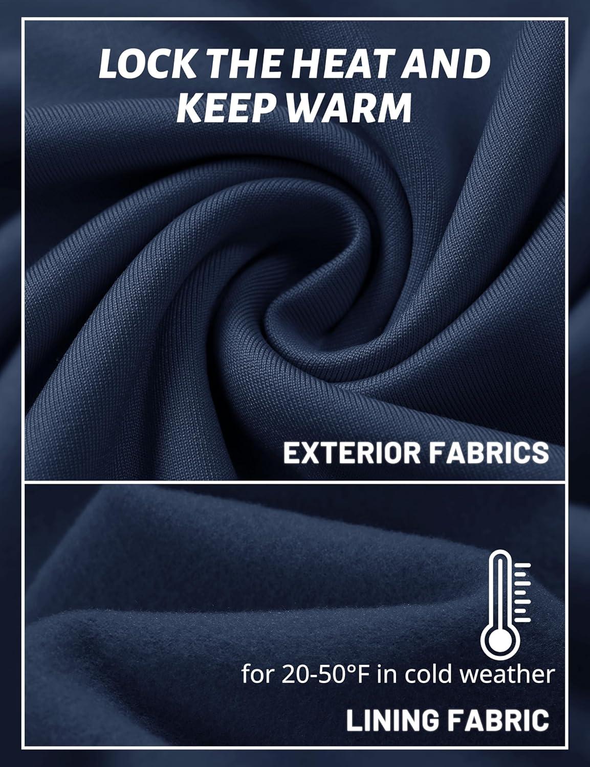 imageTACVASEN Mens Hoodies Fleece Lined Pullover Athletic Waterresistant Casual Workout Midweight Sweatshirts Kangaroo PocketsNavy