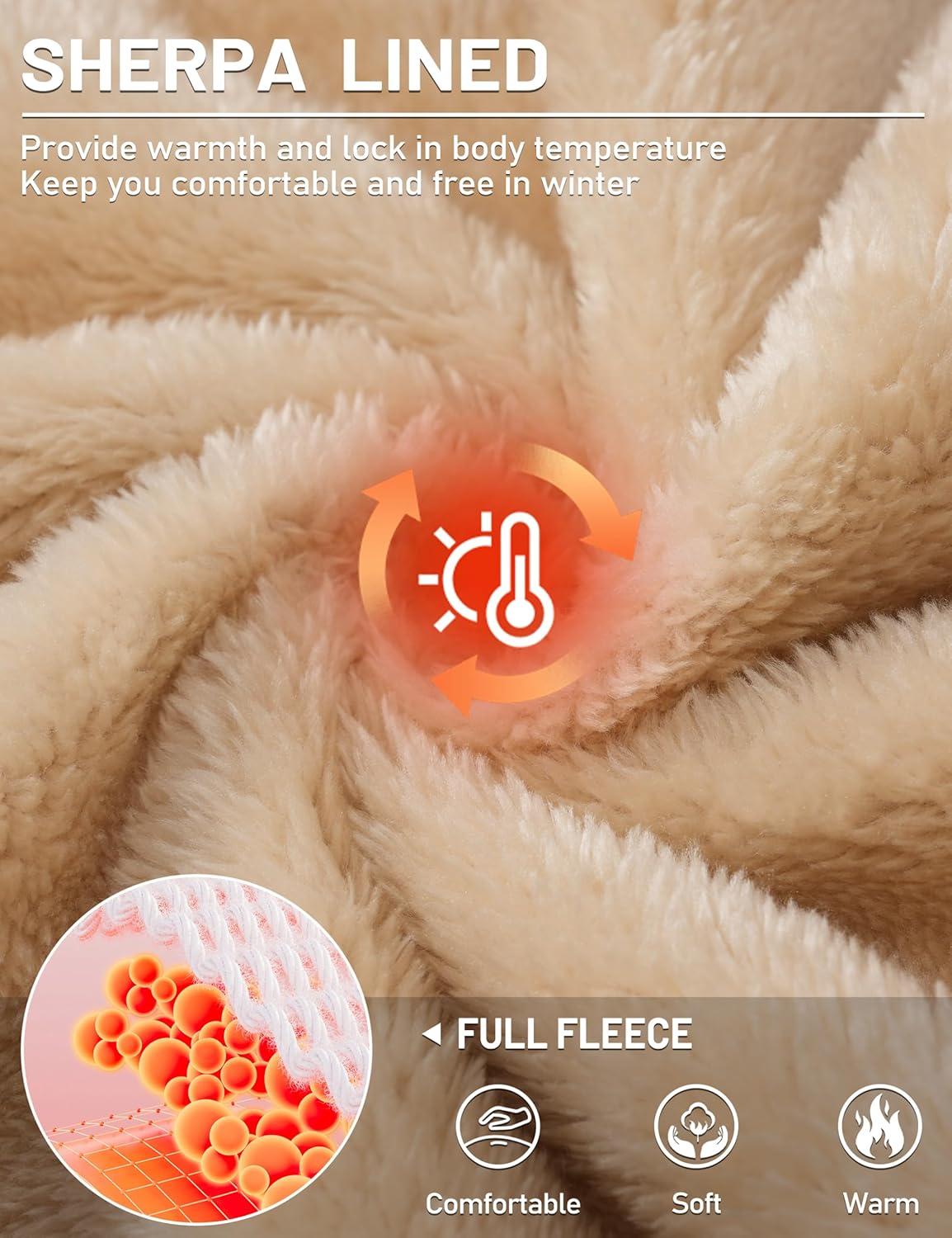 imageTACVASEN Mens Sherpa Lined Hoodies Pullover Midweight Fleece Winter Warm Athletic Sweatshirts with Kangaroo Pocket06 Blue Grey