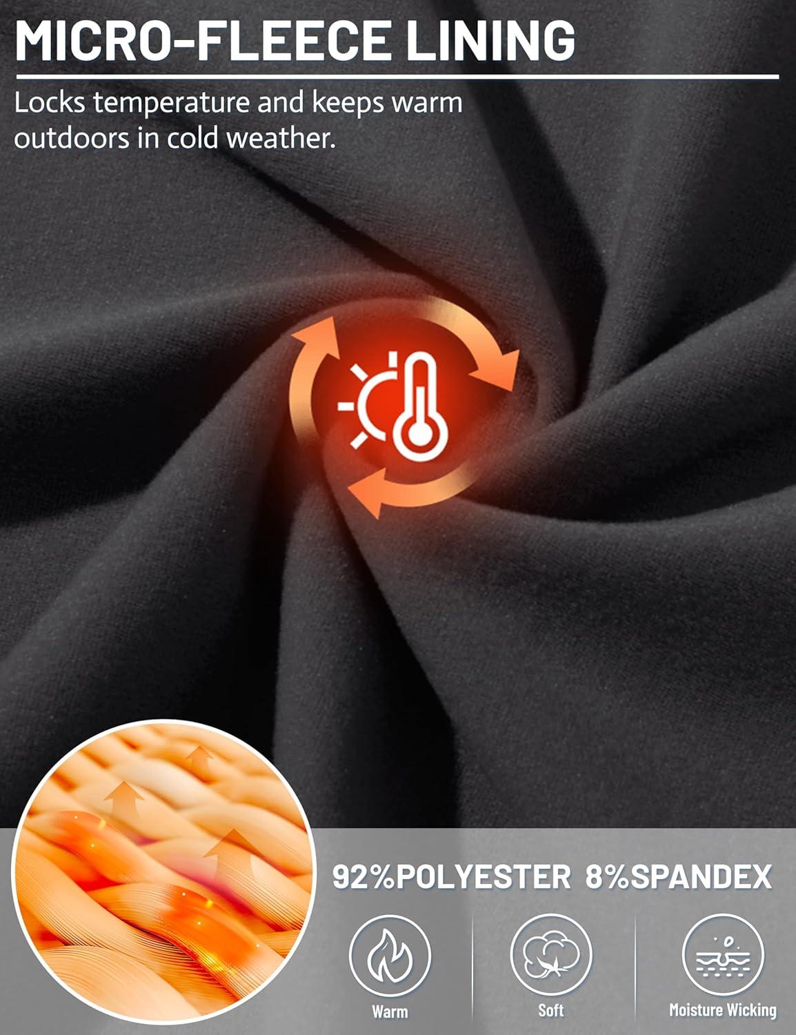 imageTACVASEN Mens Thermal Fleece Shirt Mock Turtle Neck Base Layer Long Sleeve Athletic Warm Undershirt Winter Running Tops01 Black