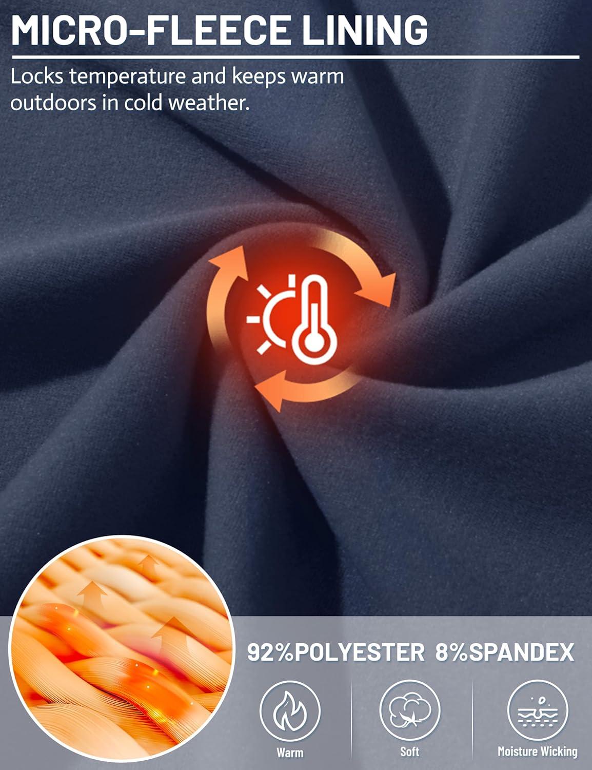 imageTACVASEN Mens Thermal Fleece Shirt Mock Turtle Neck Base Layer Long Sleeve Athletic Warm Undershirt Winter Running Tops04 Navy