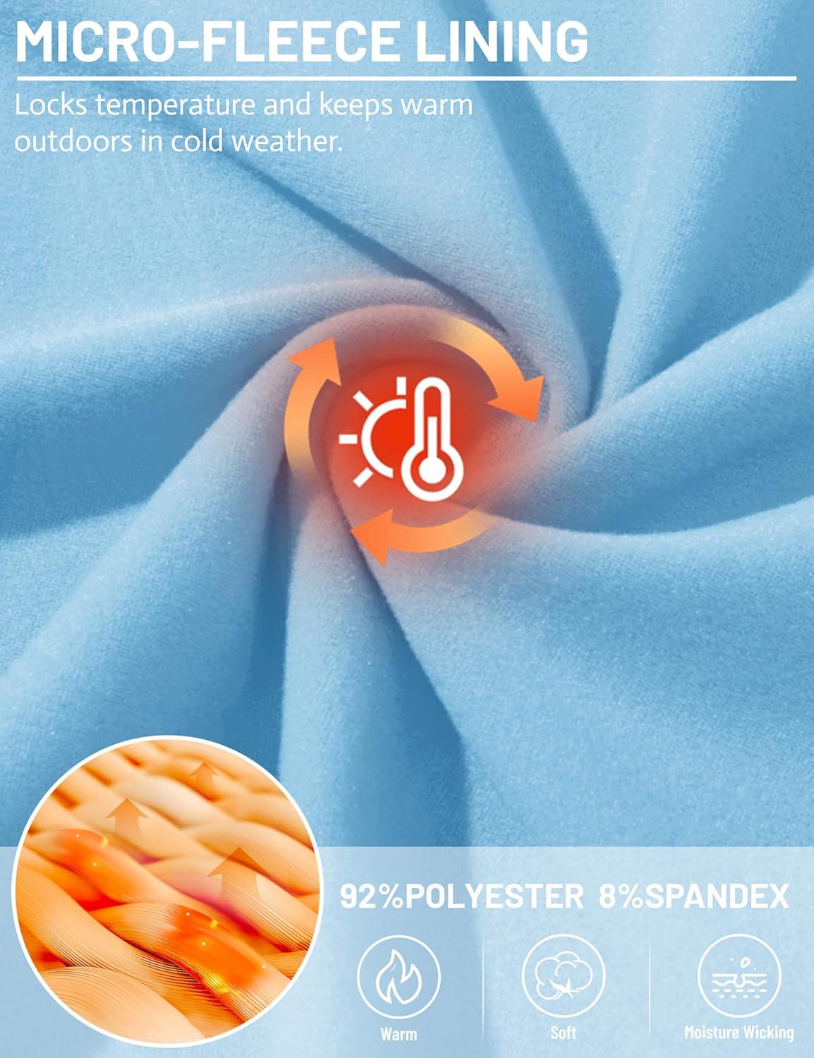 imageTACVASEN Mens Thermal Fleece Shirt Mock Turtle Neck Base Layer Long Sleeve Athletic Warm Undershirt Winter Running Tops10 Sky Blue