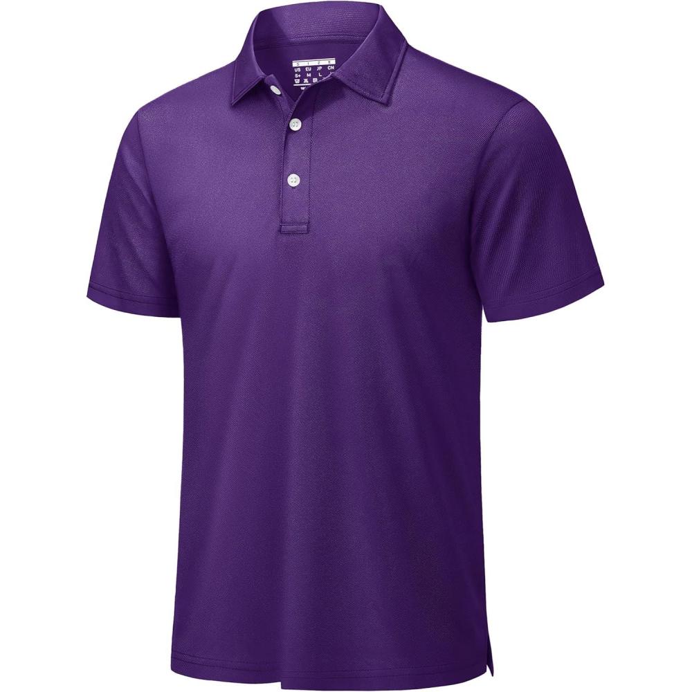 imageTACVASEN Mens Golf Shirt Dry Fit Mens Polo Shirts Short Sleeve Performance Golf Polos for Men with Collar Work Shirts24purple