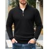 imageTACVASEN Mens 14 Zip Sweaters Cotton Casual Pullover Sweaters Knit Fall Winter Sweatshirts01 Black