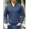 imageTACVASEN Mens 14 Zip Sweaters Cotton Casual Pullover Sweaters Knit Fall Winter Sweatshirts02 Denim Blue