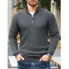 imageTACVASEN Mens 14 Zip Sweaters Cotton Casual Pullover Sweaters Knit Fall Winter Sweatshirts03 Dark Grey