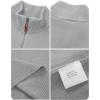 imageTACVASEN Mens 14 Zip Sweaters Cotton Casual Pullover Sweaters Knit Fall Winter Sweatshirts04 Light Grey