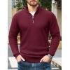 imageTACVASEN Mens 14 Zip Sweaters Cotton Casual Pullover Sweaters Knit Fall Winter Sweatshirts05 Wine Red