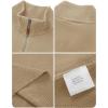 imageTACVASEN Mens 14 Zip Sweaters Cotton Casual Pullover Sweaters Knit Fall Winter SweatshirtsKhaki
