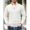 imageTACVASEN Mens 14 Zip Sweaters Cotton Casual Pullover Sweaters Knit Fall Winter SweatshirtsWhite