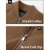 imageTACVASEN Mens Bomber Jacket Lightweight Casual Spring Fall Windbreaker Zip Up Coat with Pocket01 Brown