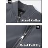 imageTACVASEN Mens Bomber Jacket Lightweight Casual Spring Fall Windbreaker Zip Up Coat with Pocket01 Dark Grey