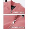 imageTACVASEN Mens Bomber Jacket Lightweight Casual Spring Fall Windbreaker Zip Up Coat with Pocket01 Grey Pink