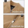 imageTACVASEN Mens Bomber Jacket Lightweight Casual Spring Fall Windbreaker Zip Up Coat with Pocket01 Khaki