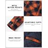 imageTACVASEN Mens Flannel Shirt Quilted Lined Theraml Winter Coat Button Down Insulated Flannel Shirts Jacket00 Orange