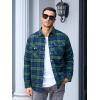 imageTACVASEN Mens Flannel Shirt Quilted Lined Theraml Winter Coat Button Down Insulated Flannel Shirts JacketGreen