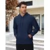 imageTACVASEN Mens Hoodies Fleece Lined Pullover Athletic Waterresistant Casual Workout Midweight Sweatshirts Kangaroo PocketsNavy