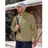 imageTACVASEN Mens Quarter Zip Fleece Pullover Sweatshirts Sherpa Lined Heavy weight Winter Shirts Thermal Warm SweatersKhaki