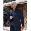 imageTACVASEN Mens Quarter Zip Fleece Pullover Sweatshirts Sherpa Lined Heavy weight Winter Shirts Thermal Warm SweatersNavy