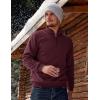 imageTACVASEN Mens Quarter Zip Fleece Pullover Sweatshirts Sherpa Lined Heavy weight Winter Shirts Thermal Warm SweatersWinered