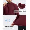 imageTACVASEN Mens Thermal Fleece Shirt Mock Turtle Neck Base Layer Long Sleeve Athletic Warm Undershirt Winter Running Tops07 Wine Red