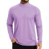 imageTACVASEN Mens Thermal Fleece Shirt Mock Turtle Neck Base Layer Long Sleeve Athletic Warm Undershirt Winter Running Tops08 Light Purple