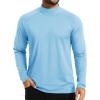 imageTACVASEN Mens Thermal Fleece Shirt Mock Turtle Neck Base Layer Long Sleeve Athletic Warm Undershirt Winter Running Tops10 Sky Blue