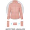 imageTACVASEN Womens Puffer Jackets Quilted Packable Puffy Coats Lightweight Winter Warm Zip Up Down Jacket Stand CollarApricot