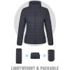 imageTACVASEN Womens Puffer Jackets Quilted Packable Puffy Coats Lightweight Winter Warm Zip Up Down Jacket Stand CollarDark Grey