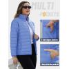 imageTACVASEN Womens Puffer Jackets Quilted Packable Puffy Coats Lightweight Winter Warm Zip Up Down Jacket Stand CollarLight Blue