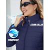 imageTACVASEN Womens Puffer Jackets Quilted Packable Puffy Coats Lightweight Winter Warm Zip Up Down Jacket Stand CollarNavy Blue