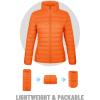 imageTACVASEN Womens Puffer Jackets Quilted Packable Puffy Coats Lightweight Winter Warm Zip Up Down Jacket Stand CollarOrange