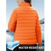 imageTACVASEN Womens Puffer Jackets Quilted Packable Puffy Coats Lightweight Winter Warm Zip Up Down Jacket Stand CollarOrange