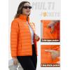 imageTACVASEN Womens Puffer Jackets Quilted Packable Puffy Coats Lightweight Winter Warm Zip Up Down Jacket Stand CollarOrange