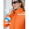 imageTACVASEN Womens Puffer Jackets Quilted Packable Puffy Coats Lightweight Winter Warm Zip Up Down Jacket Stand CollarOrange