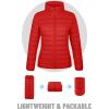 imageTACVASEN Womens Puffer Jackets Quilted Packable Puffy Coats Lightweight Winter Warm Zip Up Down Jacket Stand CollarTomato Red