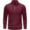 imageTACVASEN Mens 14 Zip Sweaters Cotton Casual Pullover Sweaters Knit Fall Winter Sweatshirts05 Wine Red